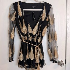 Black and gold romper